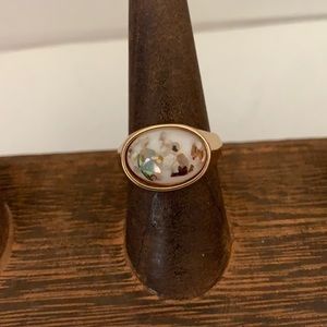3/$10 NEW ring gold tone white stone